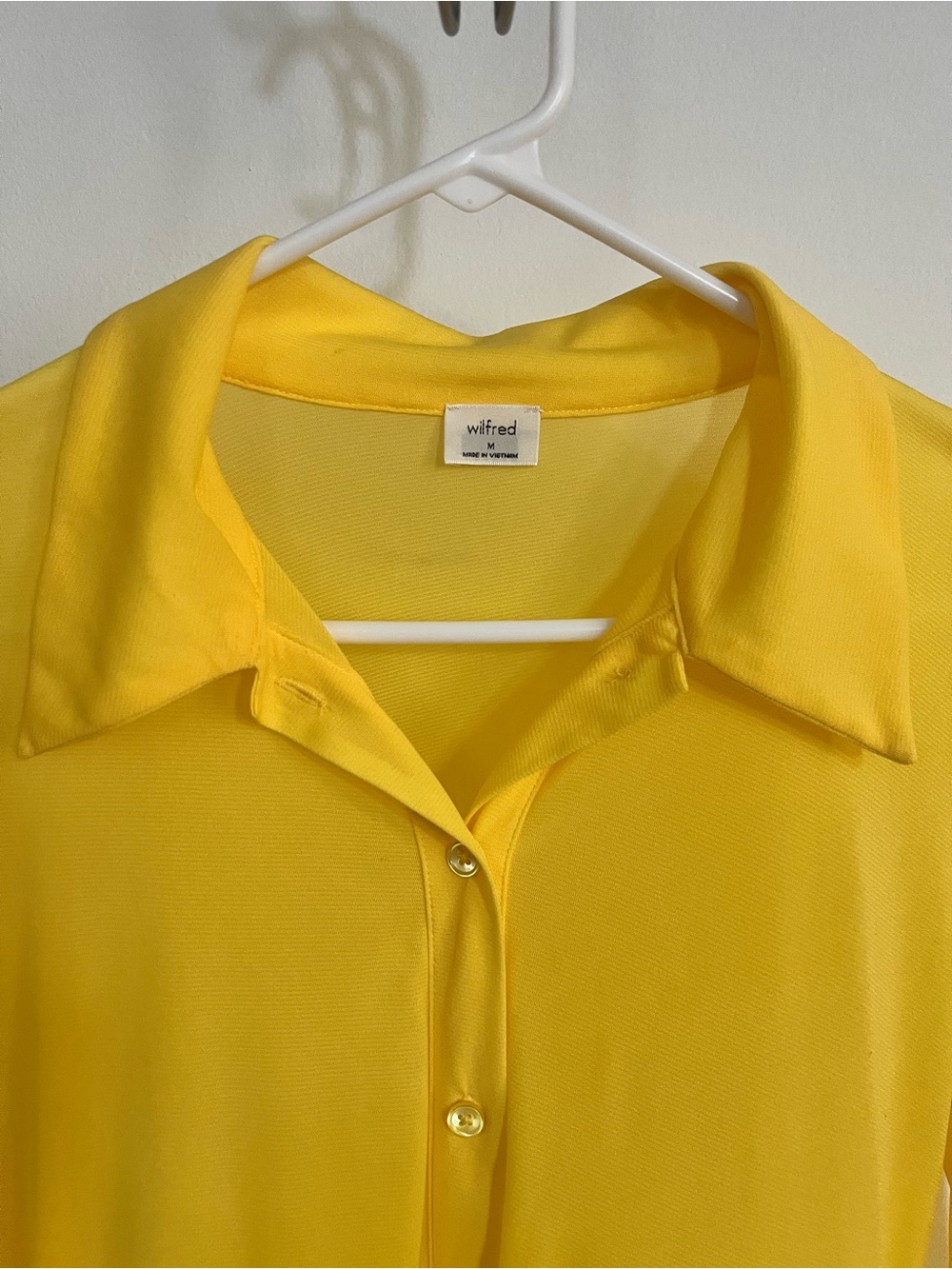 Wilfred Bright Yellow Collared Button-Down Blouse